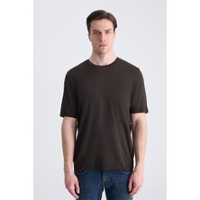 D'S Damat Ds Damat Regular Fit Kahverengi Modal T-Shirt 4HC060102015M