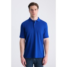 D'S Damat Ds Damat Regular Fit Saks Mavi Pike Dokulu %100 Pamuklu T-Shirt 4HC140211213M