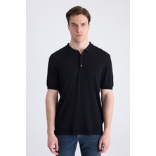 D'S Damat Ds Damat Slim Fit Siyah Düz Örgü Yazlık Rayon Triko T-Shirt 4HF069421001M