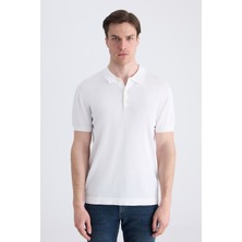 D'S Damat Ds Damat Slim Fit Beyaz Düz Örgü Yazlık Rayon Triko T-Shirt 4HF069421001M