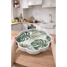 Zucci Home Akdeniz Esintisi Dekoratif Papatya Küçük Sunum Tepsisi | Daisy Botanic  | Premium Servis Tepsisi - 28X28 cm