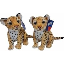 Just Cheap Store PL50134 25 cm Oturan Küçük Kahverengi Leopar-Hly