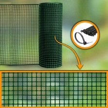 Morilu Yeşil Plastik Bahçe Çiti– 10 mm Göz Plastik Kanvas – Dekoratif Plastik Çit – Kedi Köpek Kümes Koruma Filesi