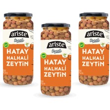 Ariste Taneli 3'lü Hatay Halhali Yeşil Zeytin 900 gr (300 gr x 3)