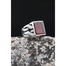 Prestige Kare Tasarımlı Siyah Akik Taşlı 925 Ayar Gümüş Yüzük 902611