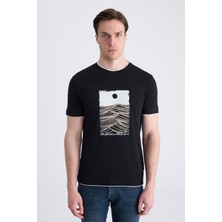 Twn Slim Fit Siyah Düz %100 Pamuklu T-Shirt 2EC143831113M