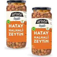Ariste Taneli 2'li Hatay Halhali Yeşil Zeytin 600 gr (300 gr x 2)