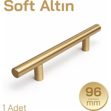 Badem10 96MM Alteta (1 Adet) Soft Altın Metal Mobilya Mutfak Dolap Çekmece Dolabı Kulbu Kulpu Kulpları