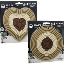 Go İthalat 3in1 Bütün - Ayrı Kullan Silikon Mat- Nihale KALPLİ=7.5-13-19CMYUVARLAK=7-12.5-20CM (3791)