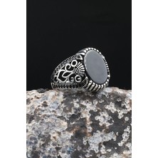 Prestige Siyah Oniks Taşlı 925 Ayar Gümüş Yüzük 902614