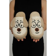 Romex Sevimli Köpek Figürlü Peluş Ev Terliği – Sıcak, Yumuşak ve Eğlenceli