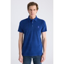 Twn Slim Fit Saks Mavi Düz Örgü Pamuklu T-Shirt 4EC1400054830