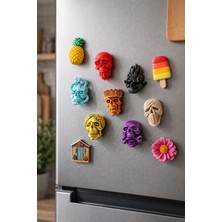 7 Günah Temalı Kuru Kafa Buzdolabı Magnet Seti (7’li) – 3D Baskı Dekor
