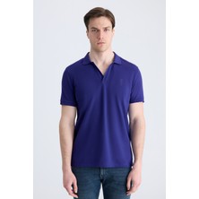 Twn Slim Fit Saks Mavi Düz %100 Pamuklu T-Shirt 4EC1438311322