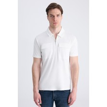 Twn Slim Fit Ekru Düz Modal T-Shirt 4EC1459811112