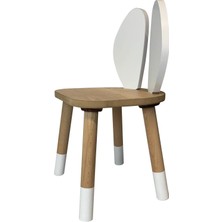 Bee Smart Safir Meşe Beyaz Tekli Sandalye - Beyaz Kulaklı Neşeli Meşe Sandalye