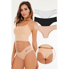 Sensu Kadın Lazer Kesim Dikişsiz Slip Külot 3'lü Paket Set - KTS3103 (Geniş Kalıp) Model-1