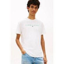 Tommy Hilfiger Tjm Normal Kesim Lineer Logolu Erkek Yeşil T-Shirt DM0DM20744L5Y