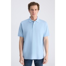 D'S Damat Ds Damat Regular Fit Mavi Pike Dokulu %100 Pamuklu T-Shirt 4HC140211213M