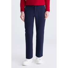 D'S Damat Ds Damat Relaxed Fit Lacivert Armürlü Kumaş Pantolon 3HF03BYPRSNLM