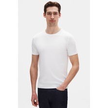 D'S Damat Ds Damat Regular Fit Ekru Düz Yazlık Rayon Triko T-Shirt 4HC060112004M