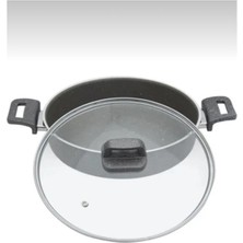 abnturk Kalın Granit Yanmaz Yapışmaz Basık Karnıyarık Pilav Tenceresi 24CM