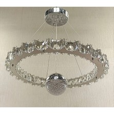 Kafkas Kristal Taşlı Yıldız 3renk Toplu Modern LED Avize