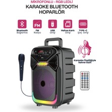 Metaforce Rgb Ledli Karaoke Bluetooth Hoparlör 2400MAH Bataryalı Kumandalı Mikrofonlu
