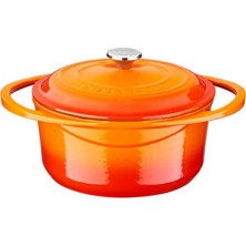 Lava Döküm Yuvarlak Tencere ÇAP(Ø)20CM Turuncu