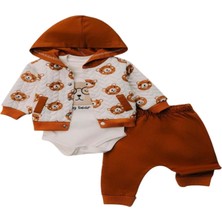 Gültekin Bebe Mini Pakel  Kapitone Kumaş Erkek 3 Lü Takım 3-12 Aylık -1366274 - Kahverengi