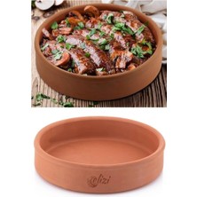 Mey İthalat Toprak Güveç, Fırın Kabı, Yuvarlak Fırın Tepsisi Büyük Boy 30 cm