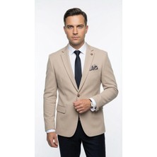 Plus Scorpion Erkek Slim Fit Ceket – Likralı Fitilli Kumaş, Çift Düğmeli Tek Yırtmaçlı Modern Tasarım