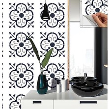 Kendinden Yapışkanlı Kaplama, Çıkartması, Duvar Zemin Kaplama Solo Fas Desenli Pvc 30X30 cm (11 Adet / 1 M²)