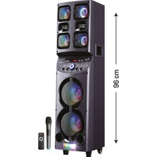 Merıx Megatower Rgb Bluetooth Hoparlör – Mikrofonlu, Kumandalı, Yüksek Ses Gücü, Çoklu Hoparlör, LED Işıklı Parti Speaker