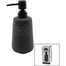 Go İthalat Uzun Antrasit Gri - Mat Desen Seramik Sıvı Sabunluk (3791)