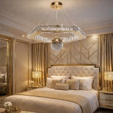 Kafkas 40LIK Altıgen Gold Toplu Kristal Avize