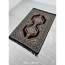 Bakırözü Home Pamuk Polyester Karışımlı Otantik Şark Köşesi Kilimi - Yahyalı Bordo Modeli Yıkanabilir Kilim