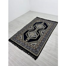 Bakırözü Home Pamuk Polyester Karışımlı Otantik Şark Köşesi Kilimi - Yahyalı Lacivert Modeli Yıkanabilir Kilim