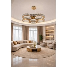 Kafkas 65LİK Orbit Papatya Gold Kristal Modern Avize