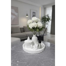 Yasmella Home Vazo + Kapaklı Kutu + Pudra Kokusu 50 Ml+ Kedi Figürü + Yuvarlak Sunum Tepsi (Çiçek Dahil Değildir)