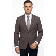 Plus Scorpion Erkek Slim Fit Ceket – Likralı Fitilli Kumaş, Çift Düğmeli Tek Yırtmaçlı Modern Tasarım