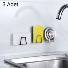 Gusion Kendinden Yapışkanlı Çelik Drenaj Askısı 3 Adet Süngerler, Ovma Pedleri, Tel Topları Mutfak Gereçleri