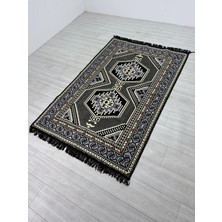 Bakırözü Home Pamuk Polyester Karışımlı Otantik Şark Köşesi Kilimi - Yahyalı Gri Modeli Yıkanabilir Kilim