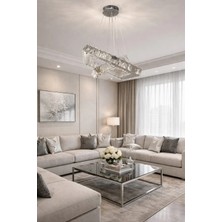 Kafkas 35X25KARE Gümüş 2 Katlı Kristal Avize
