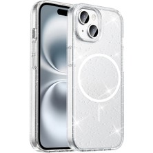 Paladyum Case iPhone 13 ve 14 Uyumlu Şeffaf Magsafeli Simli Maris Kılıf