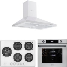 Eminçelik ve Afm Tech Marka/ Asto Beyaz 5 Gözlü Ankastre Set (7701 +22 386 Y Wok +1420 W60 Piramit)