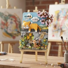 Just Cheap Store LZ1386 Loz  Yatan Kedi Ahşap Boyama   Block Oyuncak 787 Parça