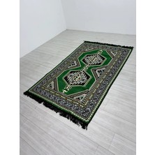 Bakırözü Home Pamuk Polyester Karışımlı Otantik Şark Köşesi Kilimi - Yahyalı Yeşil Modeli Yıkanabilir Kilim