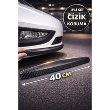 Toyfest Siyah Karbon Desenli Tampon Koruyucu 40CM Siyah 2’li Set Çizik Önleyici Oto Aksesuar