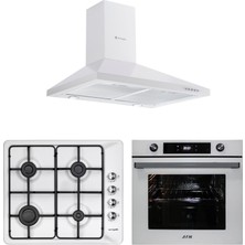 Eminçelik ve Afm Tech Marka / Wigan Beyaz  Ankastre Set (FM7701 + 31 221 Emaye + 1420 W60 Piramit)